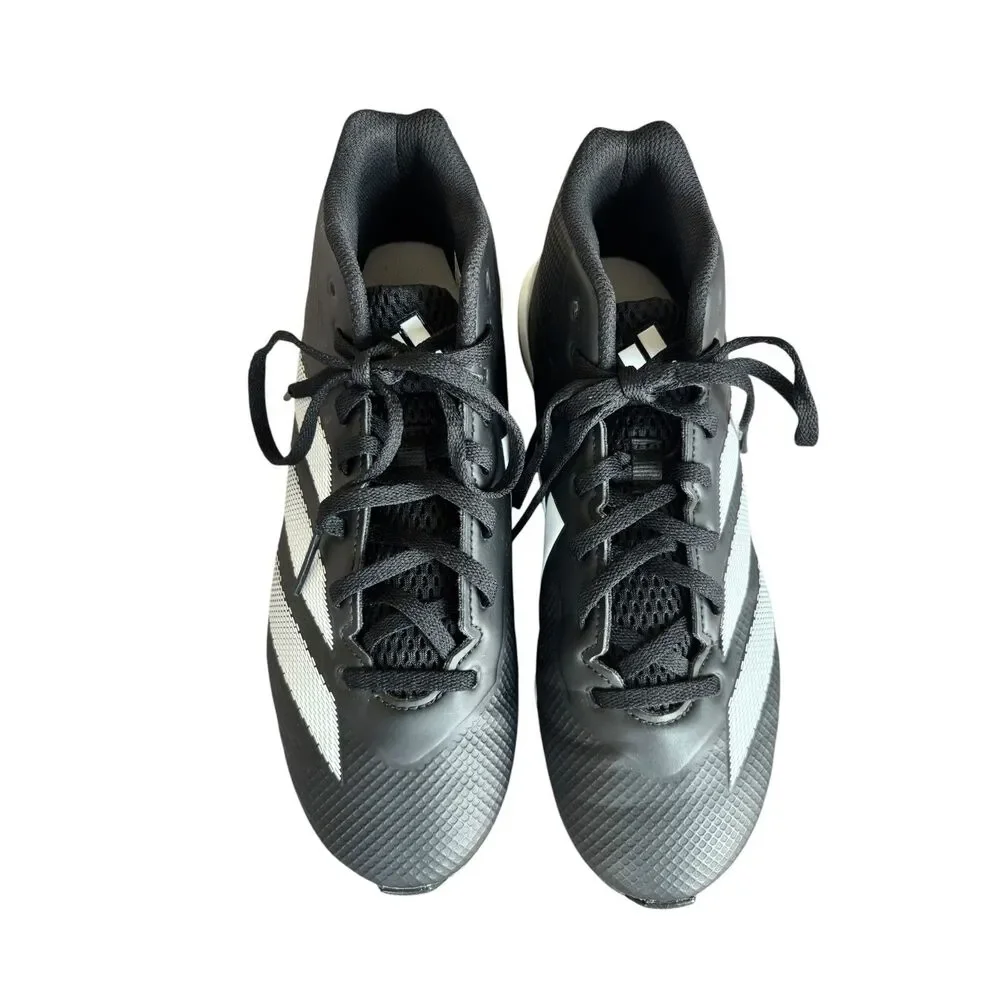 Adidas Adizero Impact.2 Molded Rubber Football Cleats Men's Black White Size 8